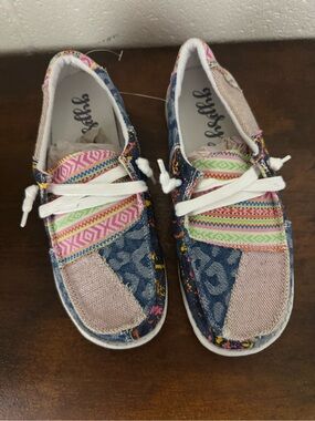 Gypsy Jazz Womens Multicolor Canvas Slip-On Sneakers